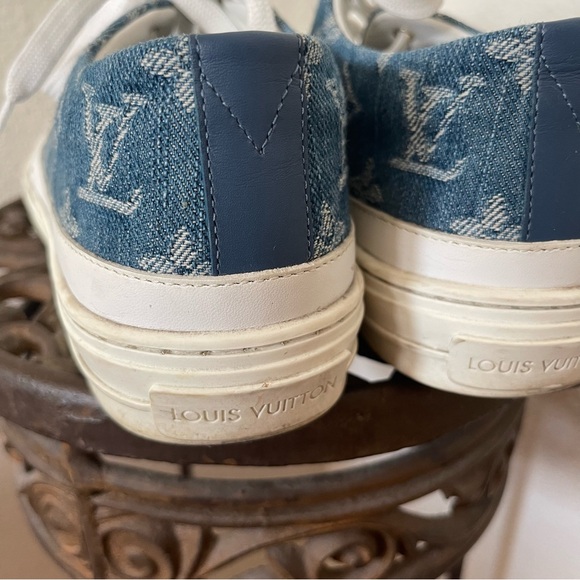 LOUIS VUITTON LV Stellar Low Top Denim Blue Lace Front Sneaker - Picture 3 of 9